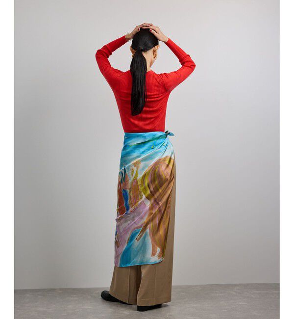 ROPE「【YUKO SAEKI for ROPE&rsquo;・コラボ】スカーフ柄プリント シルクスカーフ/Lサイズ」|バンダナ・スカーフ|