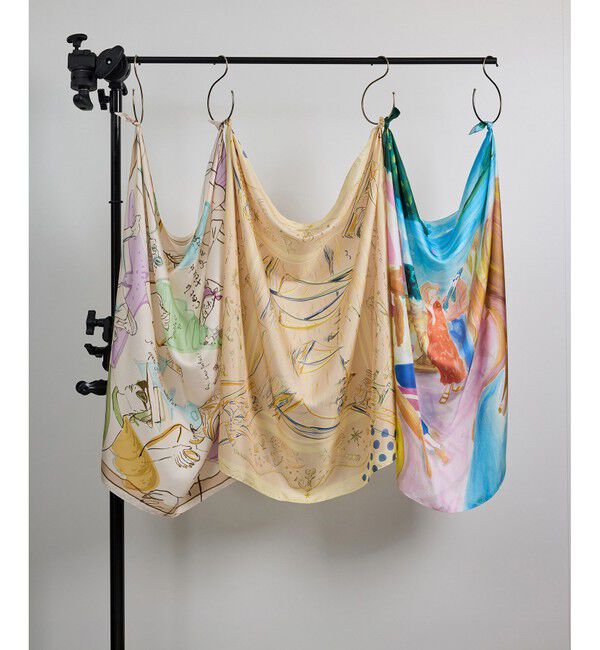 ROPE「【YUKO SAEKI for ROPE&rsquo;・コラボ】スカーフ柄プリント シルクスカーフ/Lサイズ」|バンダナ・スカーフ|