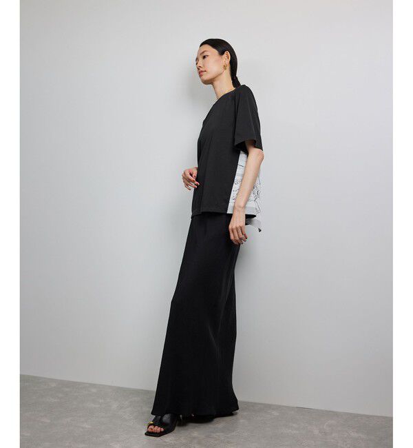 ROPE「【洗える】【YUKO SAEKI for ROPE'・コラボ】スカーフ柄プリント Aラインカットソー」|Tシャツ・カットソー|