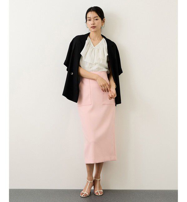 ROPE「[美人スカート]ダブルクロスポケット付きタイトスカート/イージーケア・26SS」|スカート|