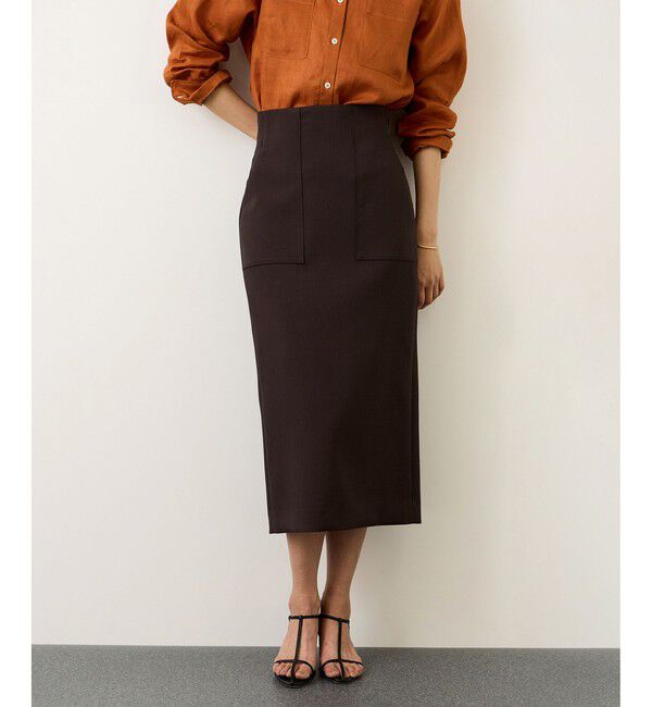 ROPE「[美人スカート]ダブルクロスポケット付きタイトスカート/イージーケア・26SS」|スカート|