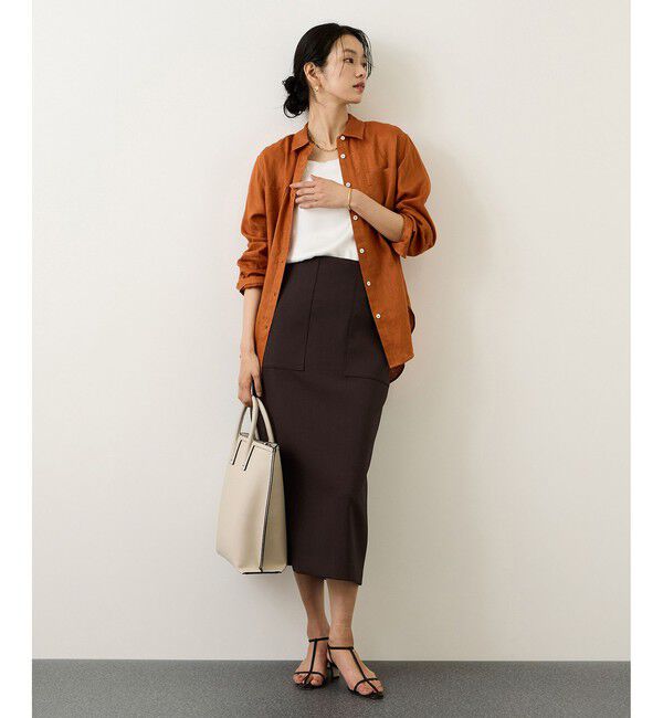 ROPE「[美人スカート]ダブルクロスポケット付きタイトスカート/イージーケア・26SS」|スカート|