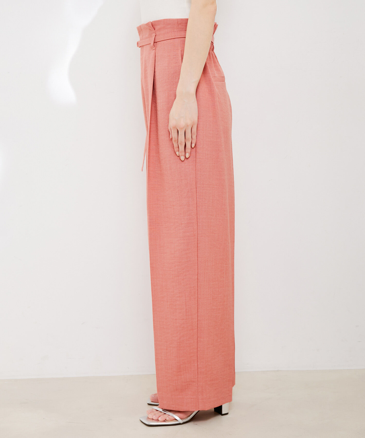 VIS「【接触冷感・洗える】美easy Dカンベルト付きワイドパンツ【セットアップ対応】」|スラックス|