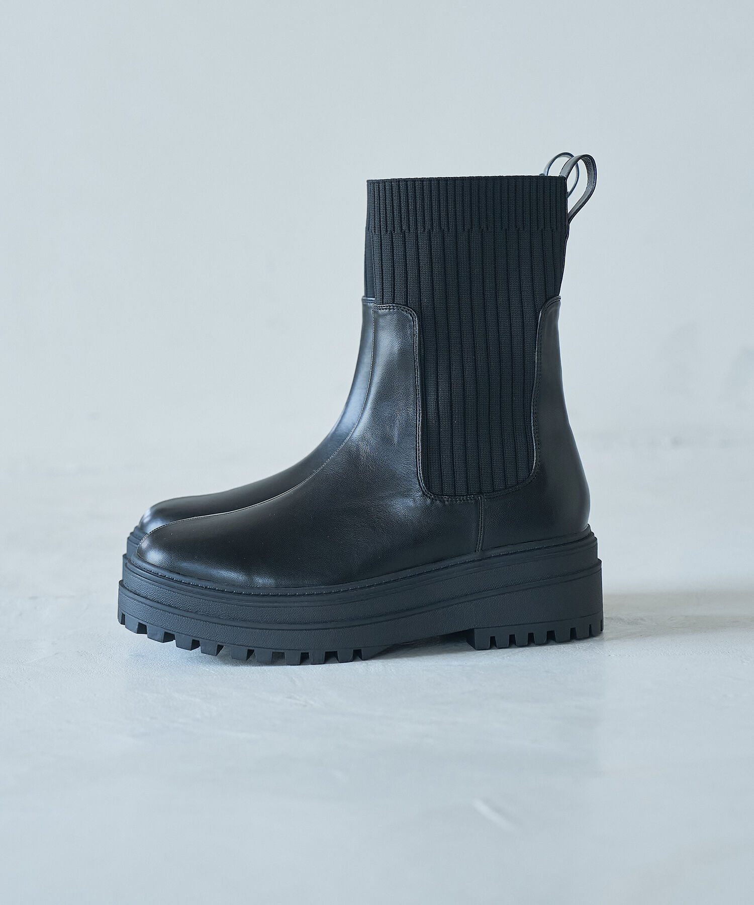 Juze「【抗菌防臭】タンクソールサイドニットブーツ」|その他|