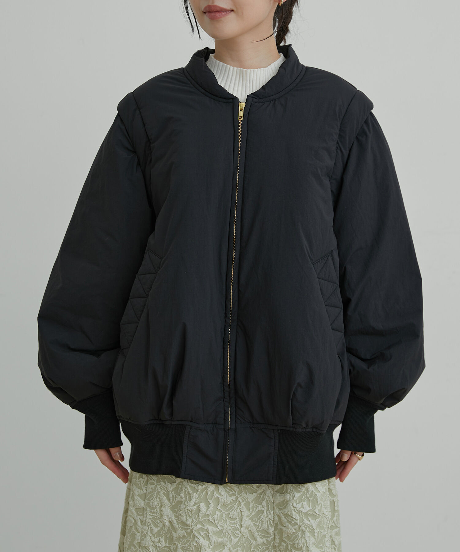 VIS「【2WAY】袖取り外しボリュームブルゾン」|ブルゾン・スタジャン|