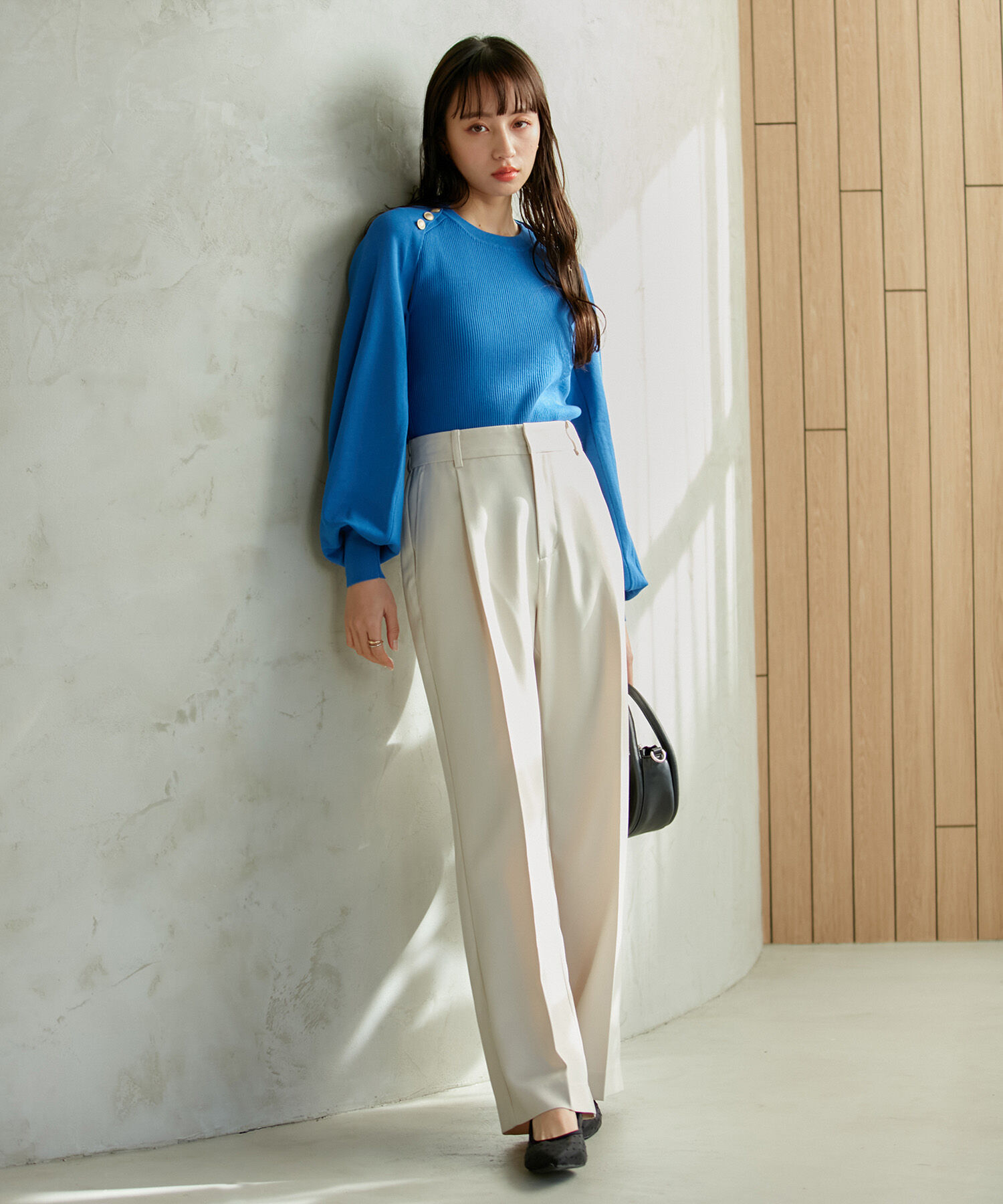 VIS「美HITワンタックストレートパンツ【洗える】」|スラックス|