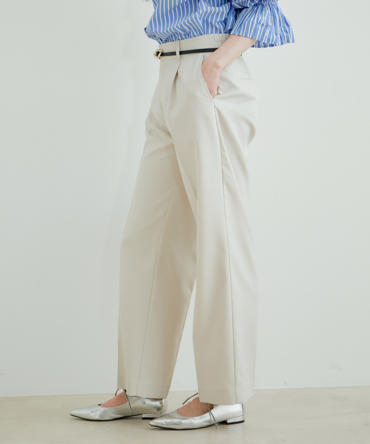 VIS「美HITワンタックストレートパンツ【洗える】」|スラックス|