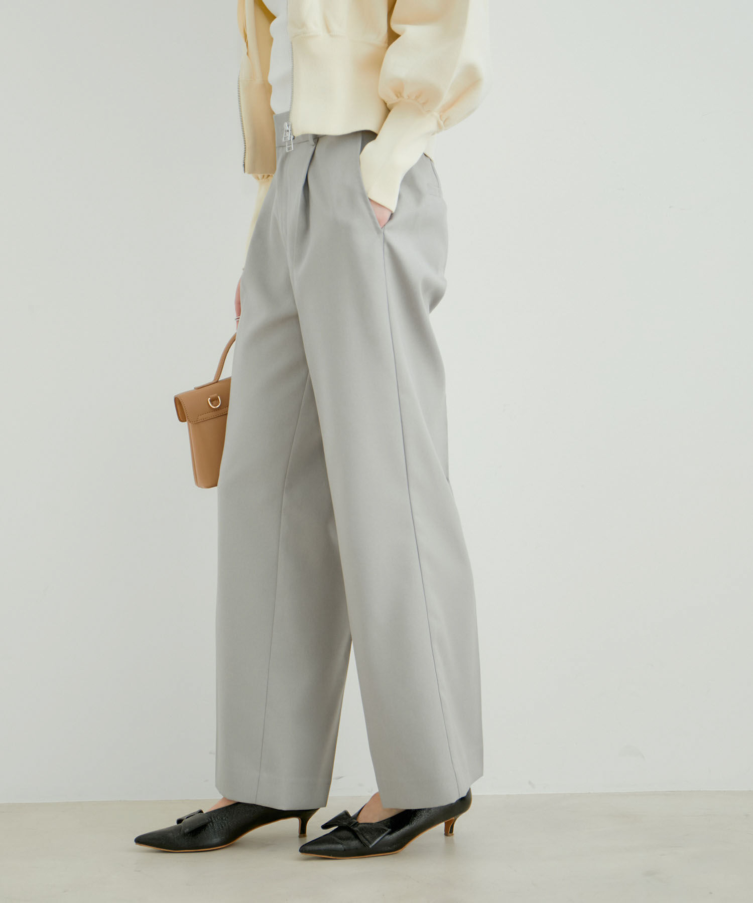 VIS「美HITワンタックストレートパンツ【洗える】」|スラックス|