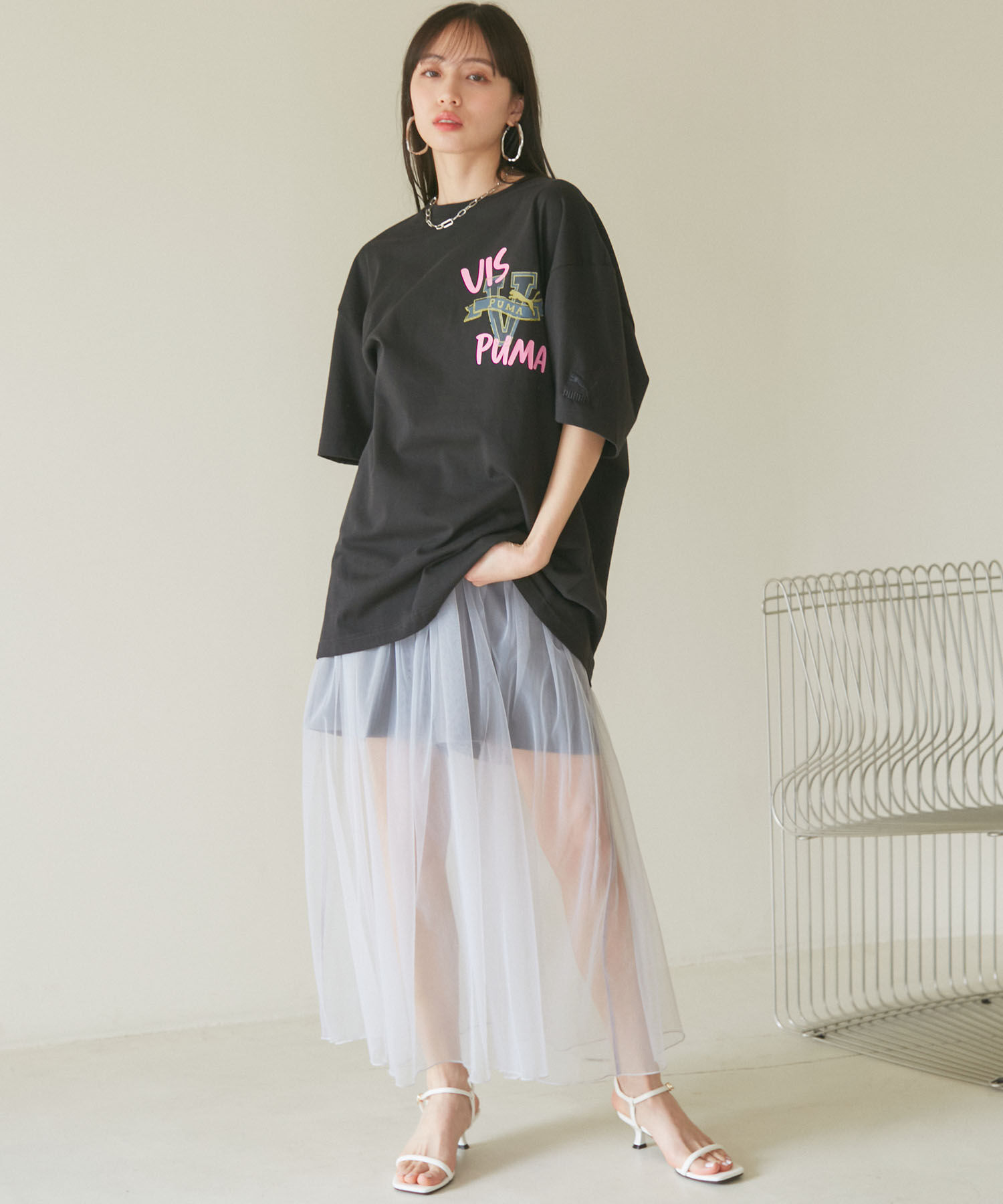 VIS「【PUMA】VIS別注 オリジナルロゴオーバーサイズTシャツ」|Tシャツ・カットソー|