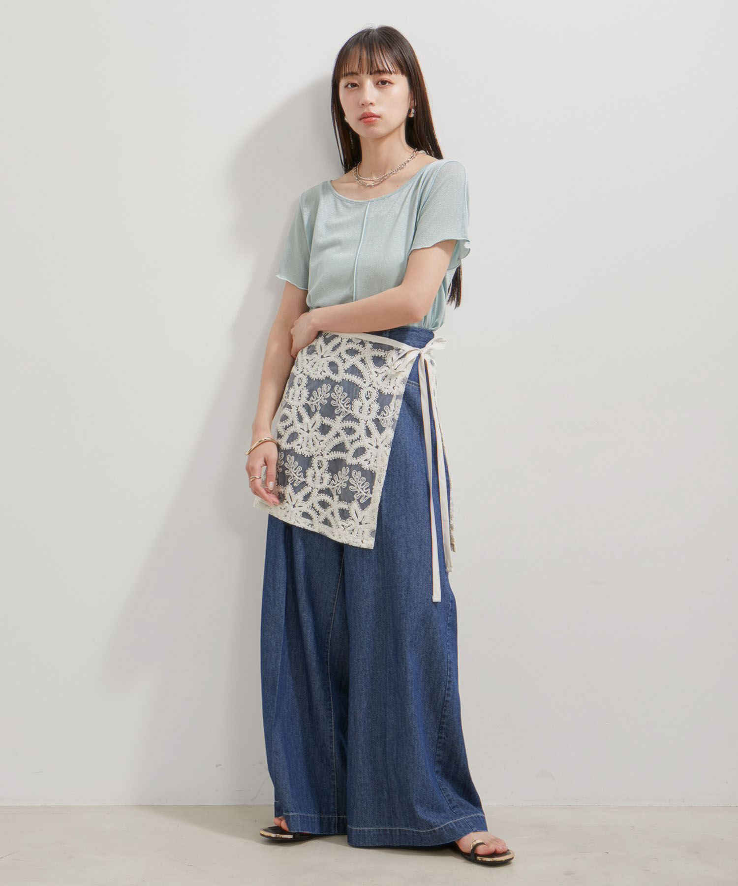 VIS「【洗える】ラメメローTシャツ」|Tシャツ・カットソー|