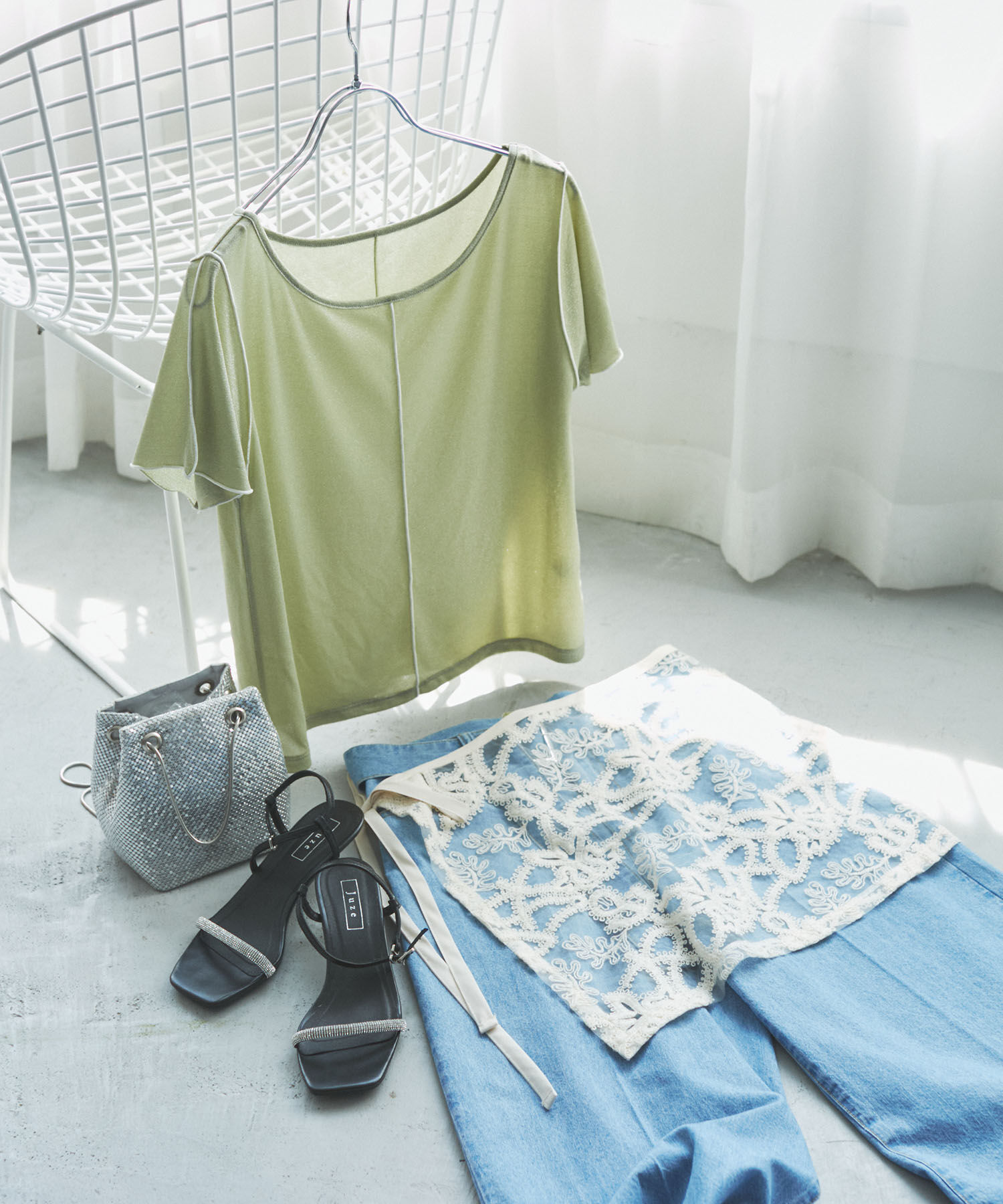 VIS「【洗える】ラメメローTシャツ」|Tシャツ・カットソー|