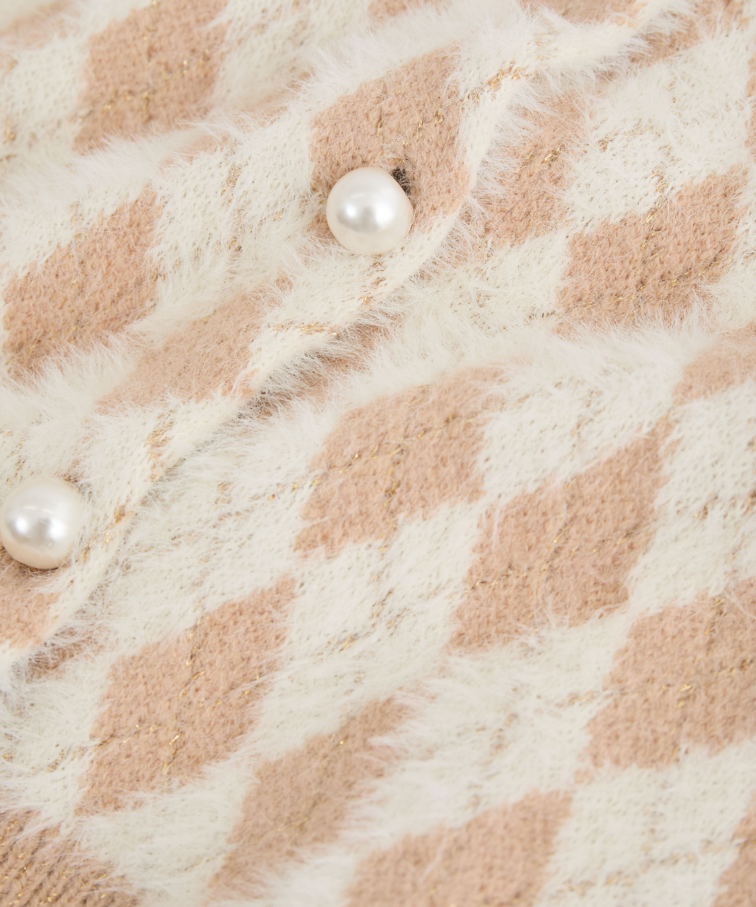 VIS「ミニアーガイル柄ビックパールボタンカーディガン」|カーディガン|