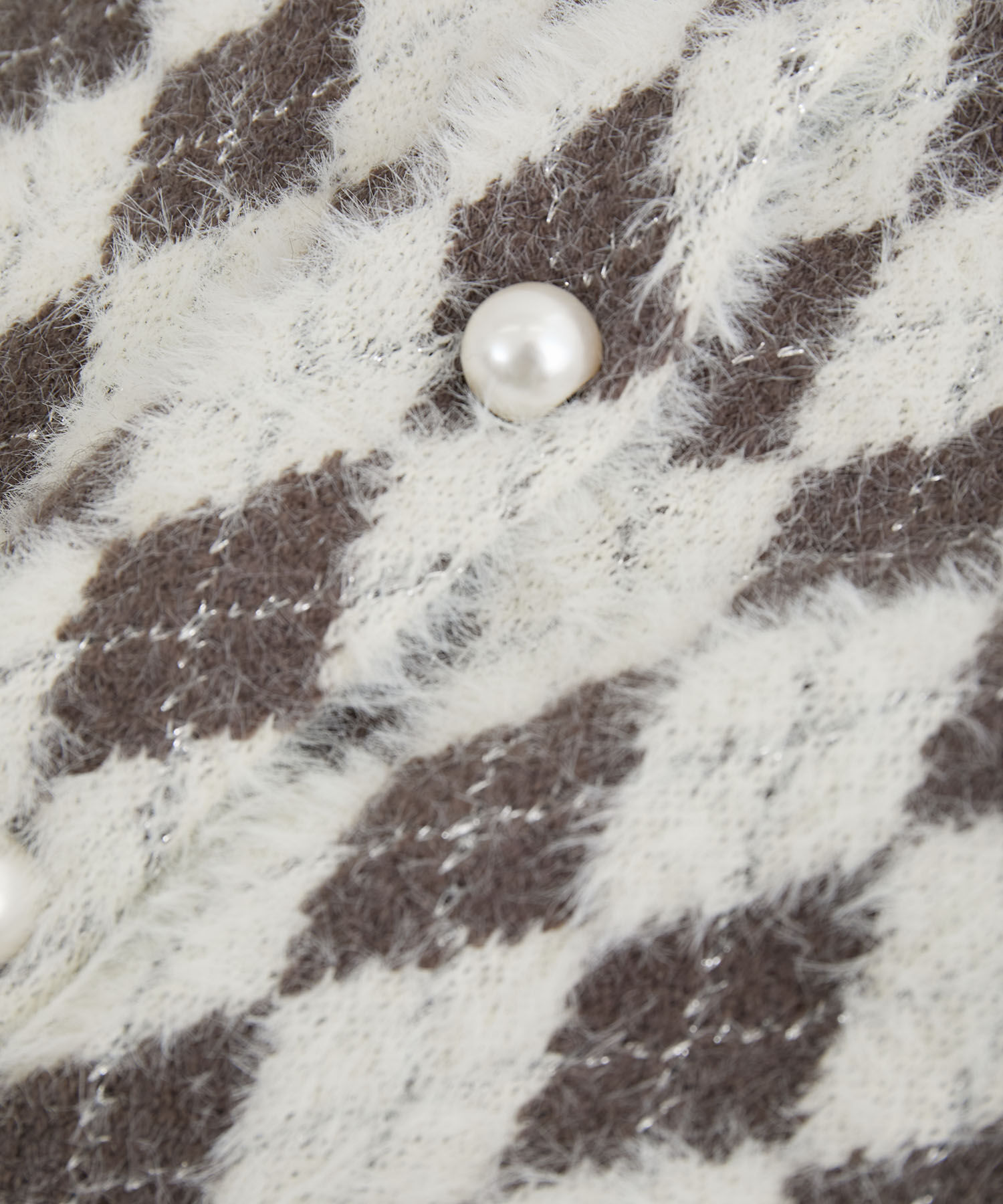 VIS「ミニアーガイル柄ビックパールボタンカーディガン」|カーディガン|