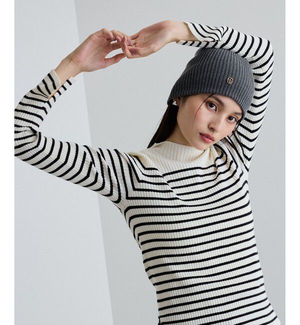 VIS「【新色追加】リブニットプチハイネックプルオーバー【低身長向けサイズ有】」|ニット・セーター|