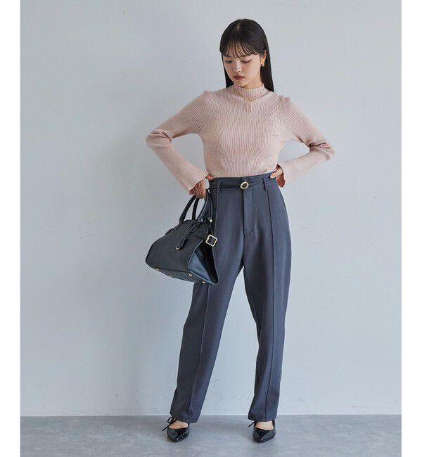 VIS「【新色追加】リブニットプチハイネックプルオーバー【低身長向けサイズ有】」|ニット・セーター|