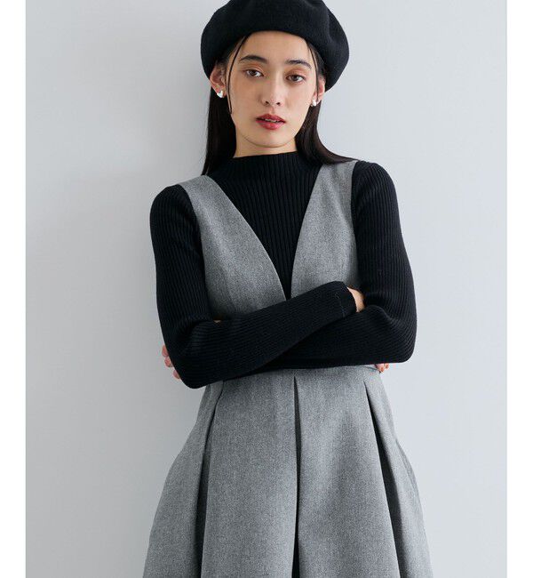 VIS「【新色追加】リブニットプチハイネックプルオーバー【低身長向けサイズ有】」|ニット・セーター|