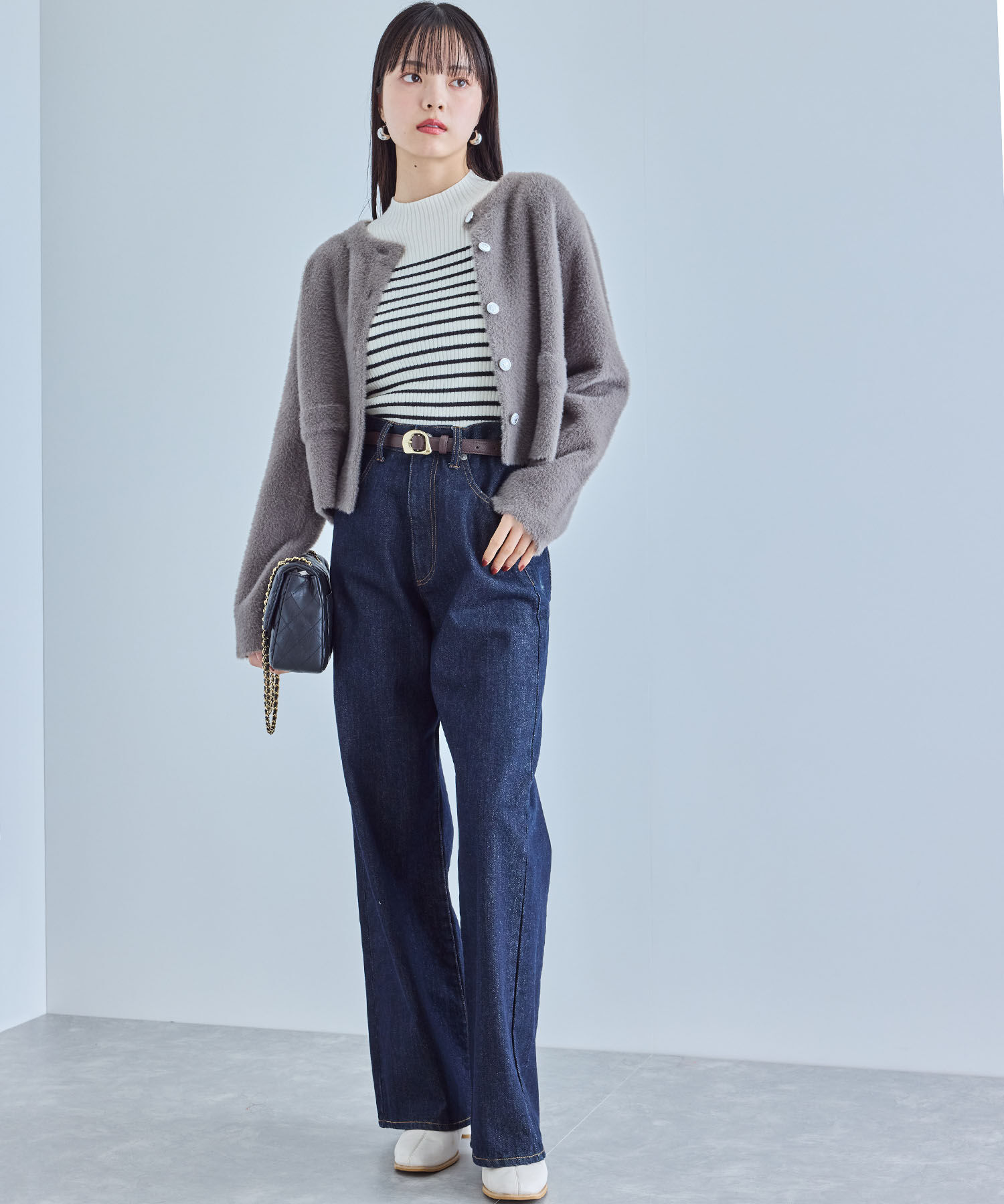 VIS「【新色追加】リブニットプチハイネックプルオーバー【低身長向けサイズ有】」|ニット・セーター|