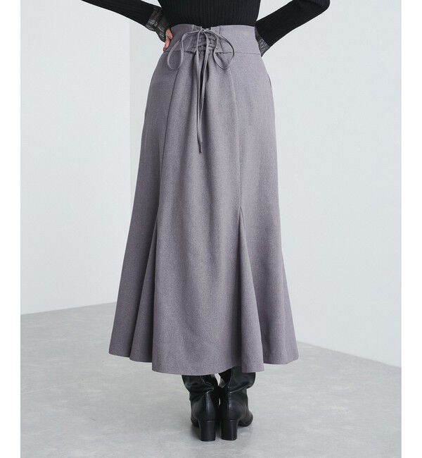 VIS「美easyウーリッシュバックレースアップマーメイドSK」|スカート|