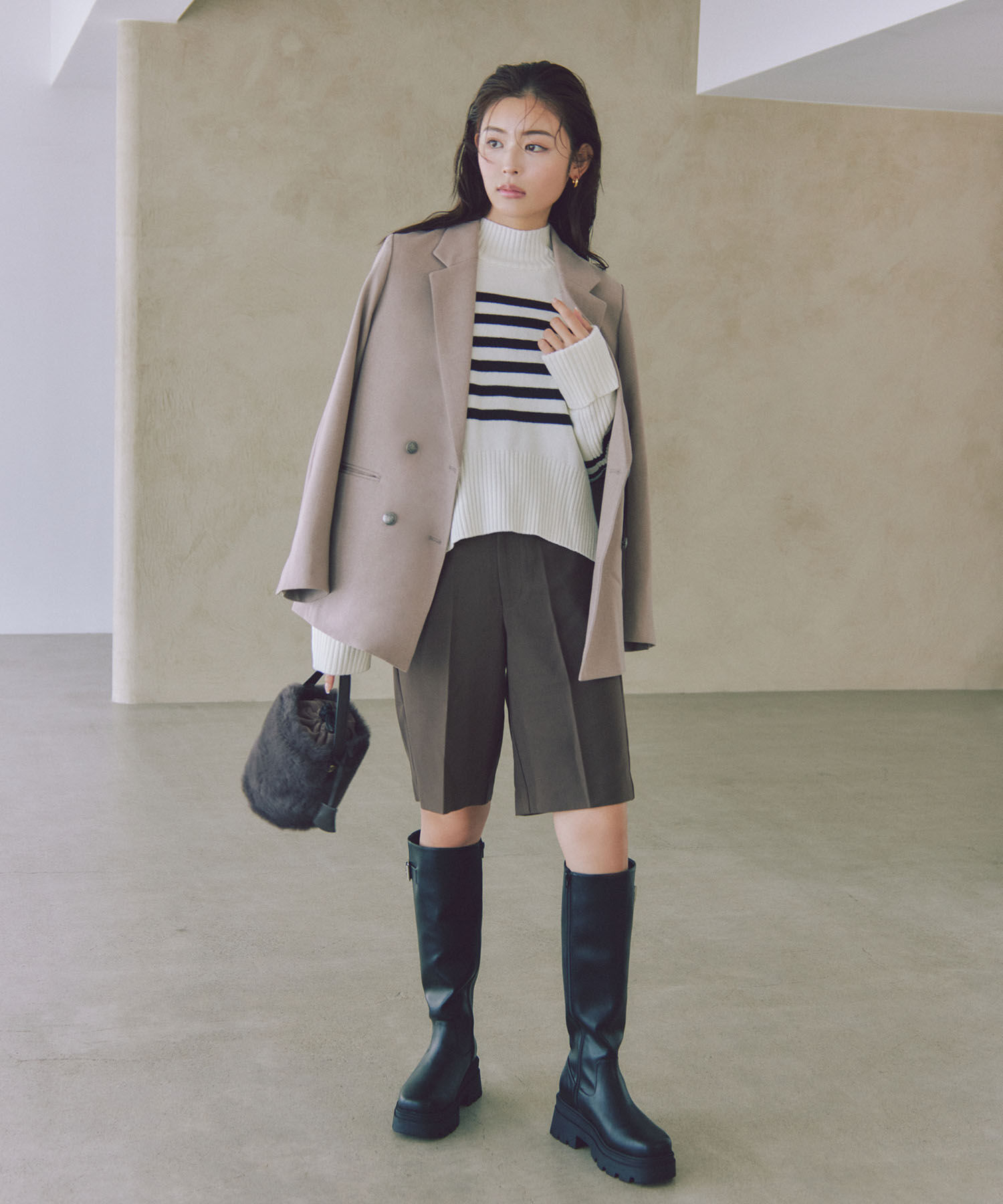 VIS「【美easy】ウーリッシュWブレストテーラードジャケット【洗える】」|テーラードジャケット|