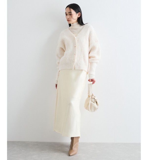 VIS「パールボタンVネック片畦ニットカーディガン」|カーディガン|