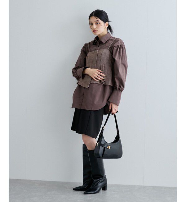 VIS「リボン付きバックシャーリングシャツ」|シャツ・ブラウス|