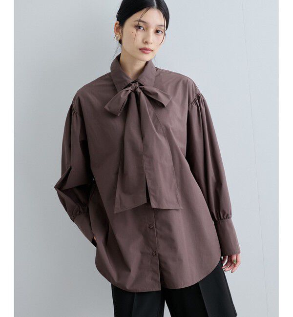 VIS「リボン付きバックシャーリングシャツ」|シャツ・ブラウス|