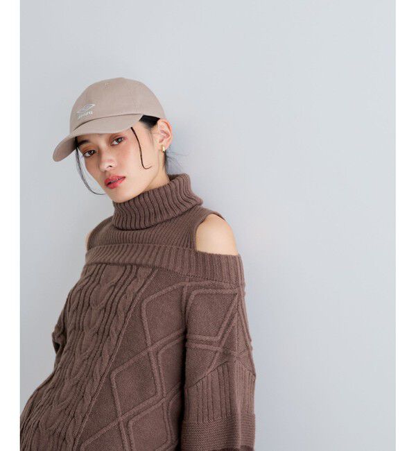 VIS「【洗える】オフショルケーブル編みミニワンピース」|ワンピース|