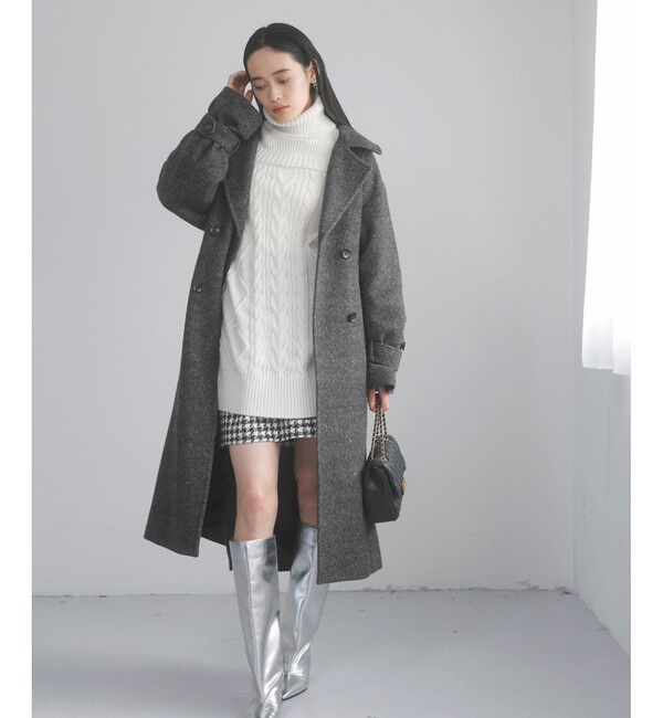 VIS「【洗える】オフショルケーブル編みミニワンピース」|ワンピース|