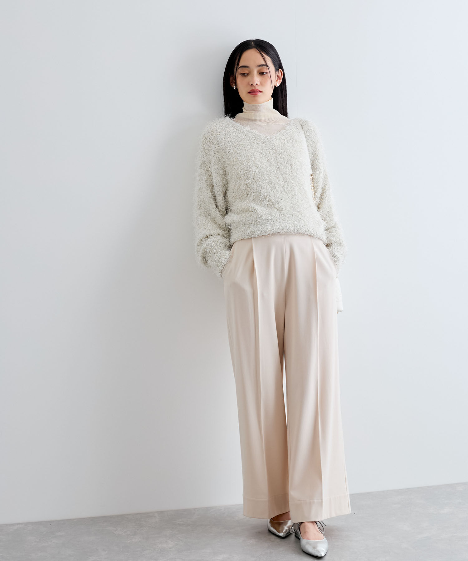 VIS「【洗える】ふわキラニットプルオーバー」|ニット・セーター|