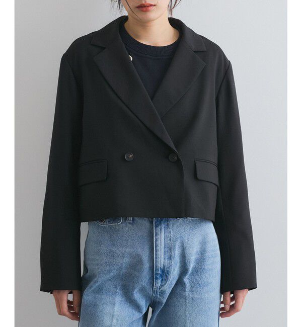 VIS「【洗える】ダブルショートジャケット」|テーラードジャケット|