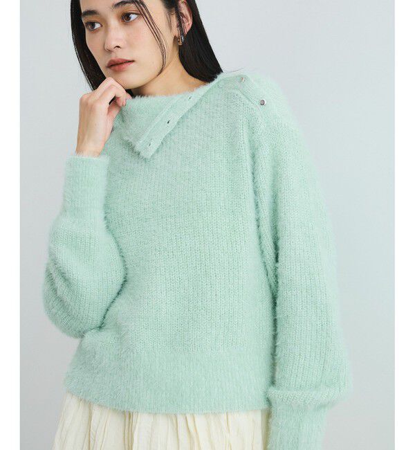 VIS「メタルボタンニットプルオーバー」|ニット・セーター|ライトグリーン