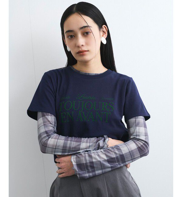 VIS「コンパクトフロッキープリントロゴTシャツ」|Tシャツ・カットソー|