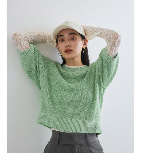 VIS「【洗える】アイレットブークレコンパクトニット」|Tシャツ・カットソー|