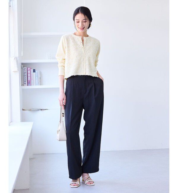 VIS「美easyリネンライクワイドパンツ/イージーケア・接触冷感・セットアップ対応」|スラックス|
