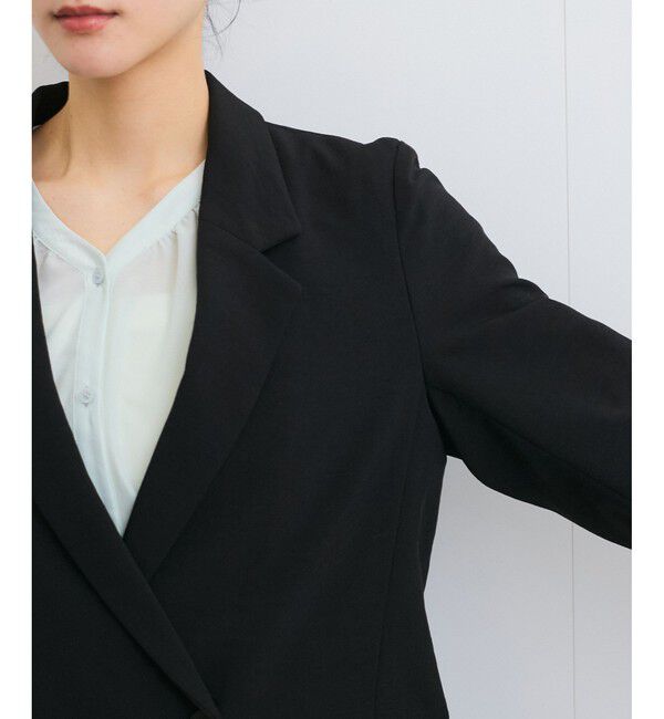 VIS「【美easy】リネンライクリラックスジャケット【接触冷感/洗える】【セットアップ対応】」|テーラードジャケット|