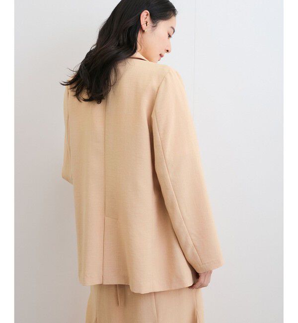 VIS「【美easy】リネンライクリラックスジャケット【接触冷感/洗える】【セットアップ対応】」|テーラードジャケット|