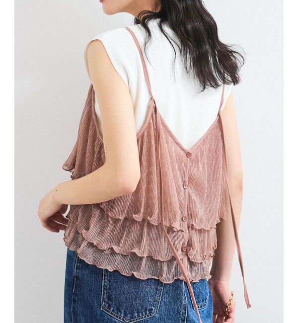 VIS「【WEB限定】【前後2WAY】グリッターフレアビスチェ」|キャミソール|ピンク(63)