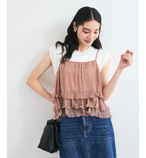 VIS「【WEB限定】【前後2WAY】グリッターフレアビスチェ」|キャミソール|