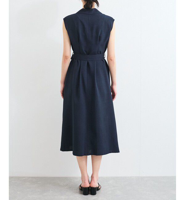 VIS「【美easy】リネンライクジレワンピース【接触冷感/洗える】」|ワンピース|