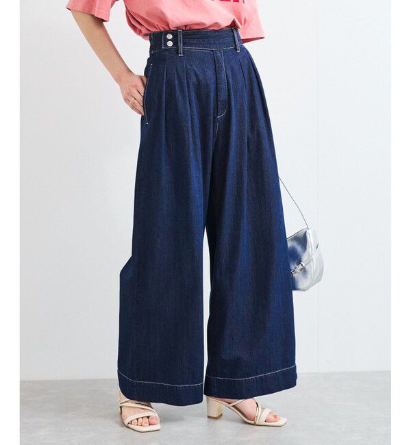VIS「タックデザインリラックスデニムパンツ」|デニム|