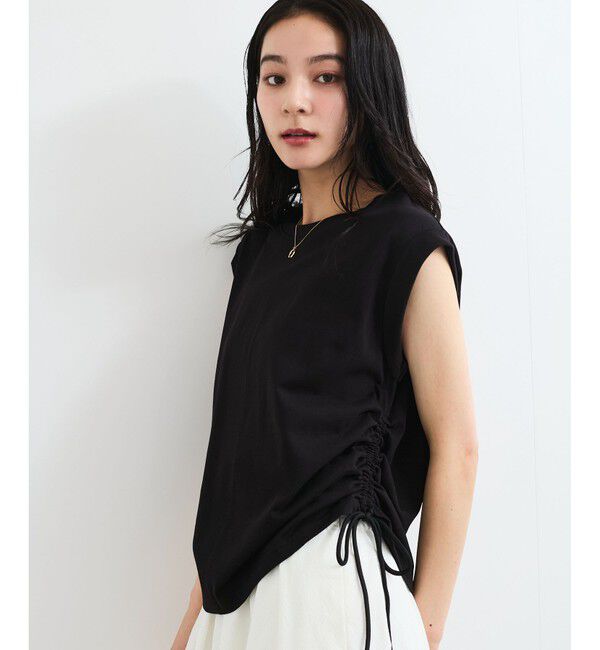 VIS「【WEB限定】サイドドロストシャーリングカットソー」|Tシャツ・カットソー|