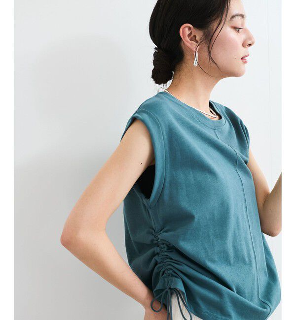 VIS「【WEB限定】サイドドロストシャーリングカットソー」|Tシャツ・カットソー|