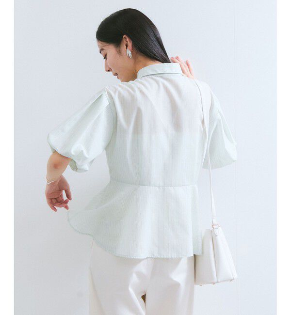 VIS「バルーンスリーブペプラムシャツ/通勤対応」|シャツ・ブラウス|