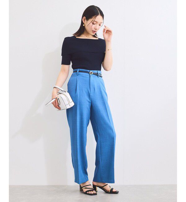 VIS「【アンチピリング/UVケア/洗える】オフショルハーフスリーブニット」|ニット・セーター|