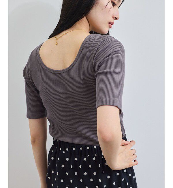 VIS「【前後2WAY】テレコ五分袖プルオーバー」|Tシャツ・カットソー|グレー(07)