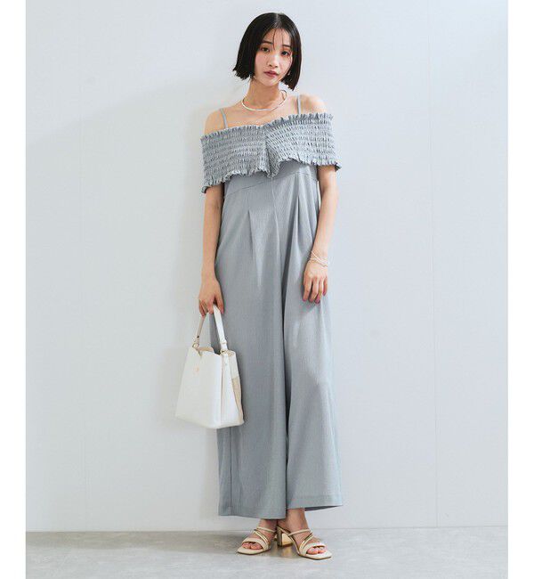 VIS「シャーリングオフショルダーオールインワン」|オールインワン|