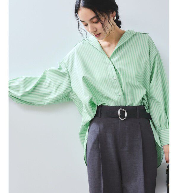 VIS「【WEB限定】バックシャーリングフリルシャツブラウス」|シャツ・ブラウス|