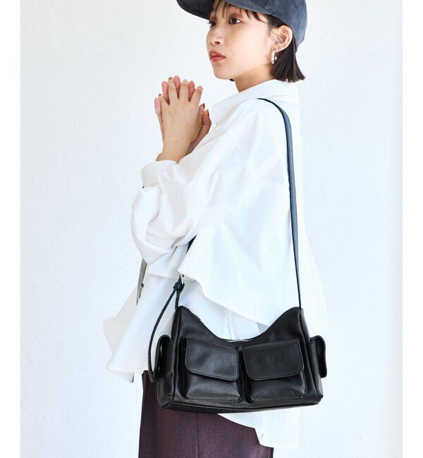 VIS「【2WAY】ビンテージ合皮クアトロポケットショルダーバッグ」|ショルダー・メッセンジャー|