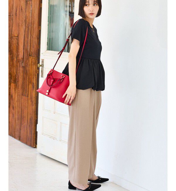 VIS「【美easy】ウーリッシュワンタックワイドパンツ【セットアップ対応/洗える】」|スラックス|