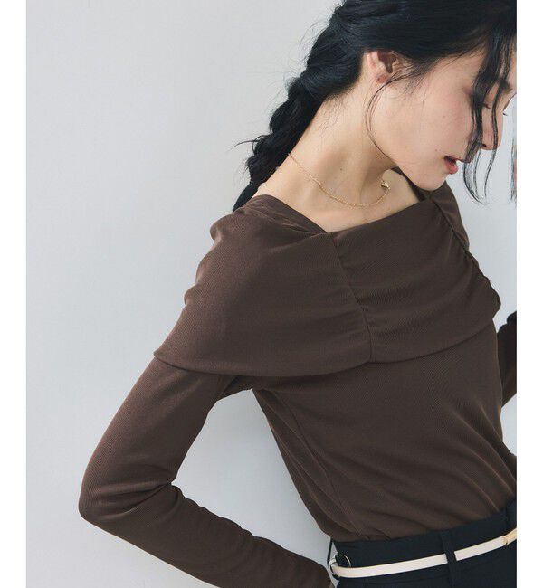 VIS「テレコオフショルダーロングスリーブプルオーバー」|Tシャツ・カットソー|